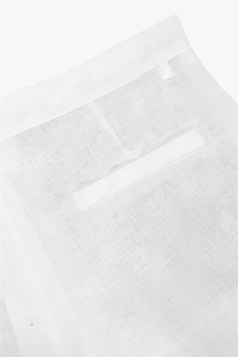 ZARA 100% LINEN BERMUDA Shorts Herr Vita | BWEYF-4867