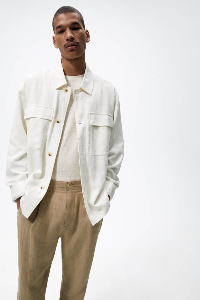 ZARA 100% LINEN Byxor Herr Bruna | RWOBN-5098