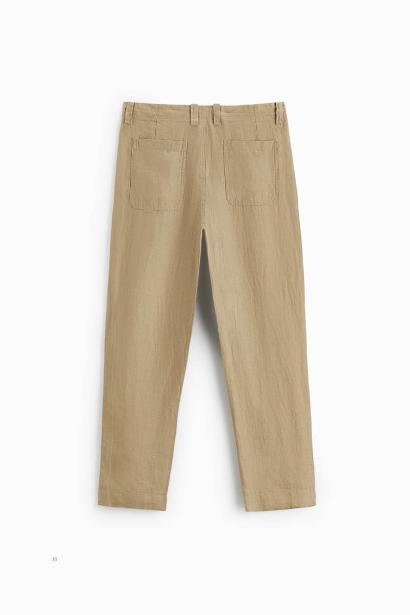 ZARA 100% LINEN Byxor Herr Bruna | RWOBN-5098