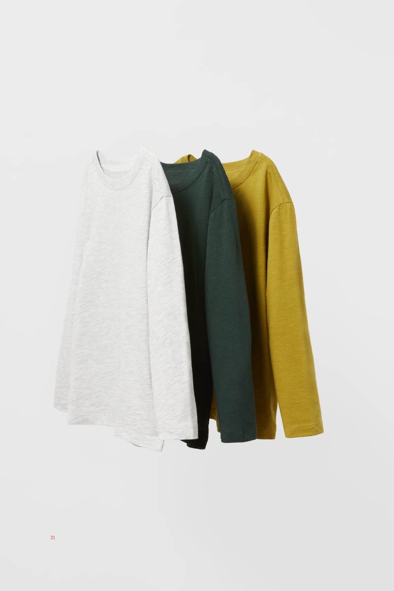 ZARA 3-PACK OF PLAINS T-shirt Pojke Gröna | GKTUM-2031