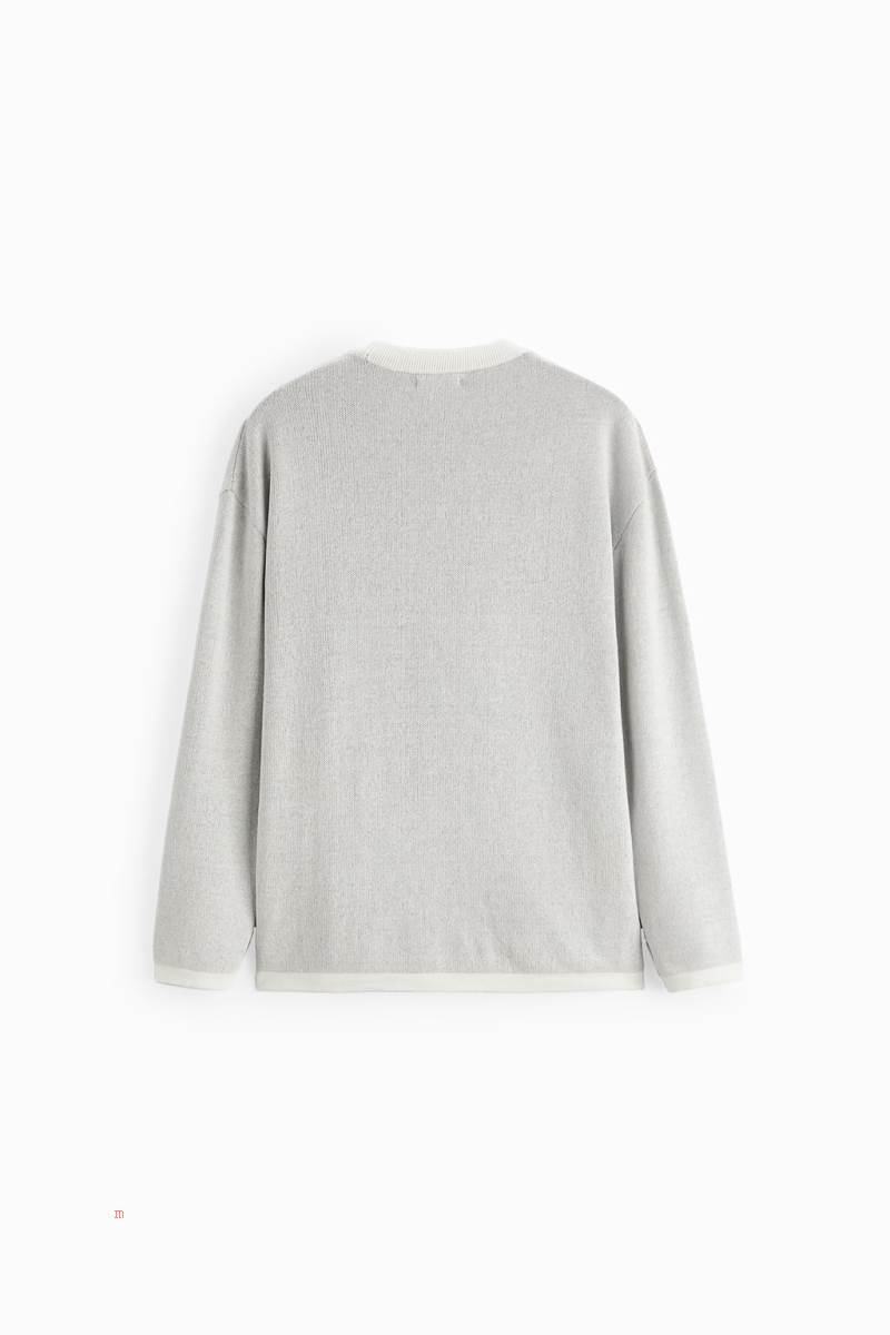 ZARA ABSTRACT JACQUARD Tröjor Herr Vita | JEGXB-5410