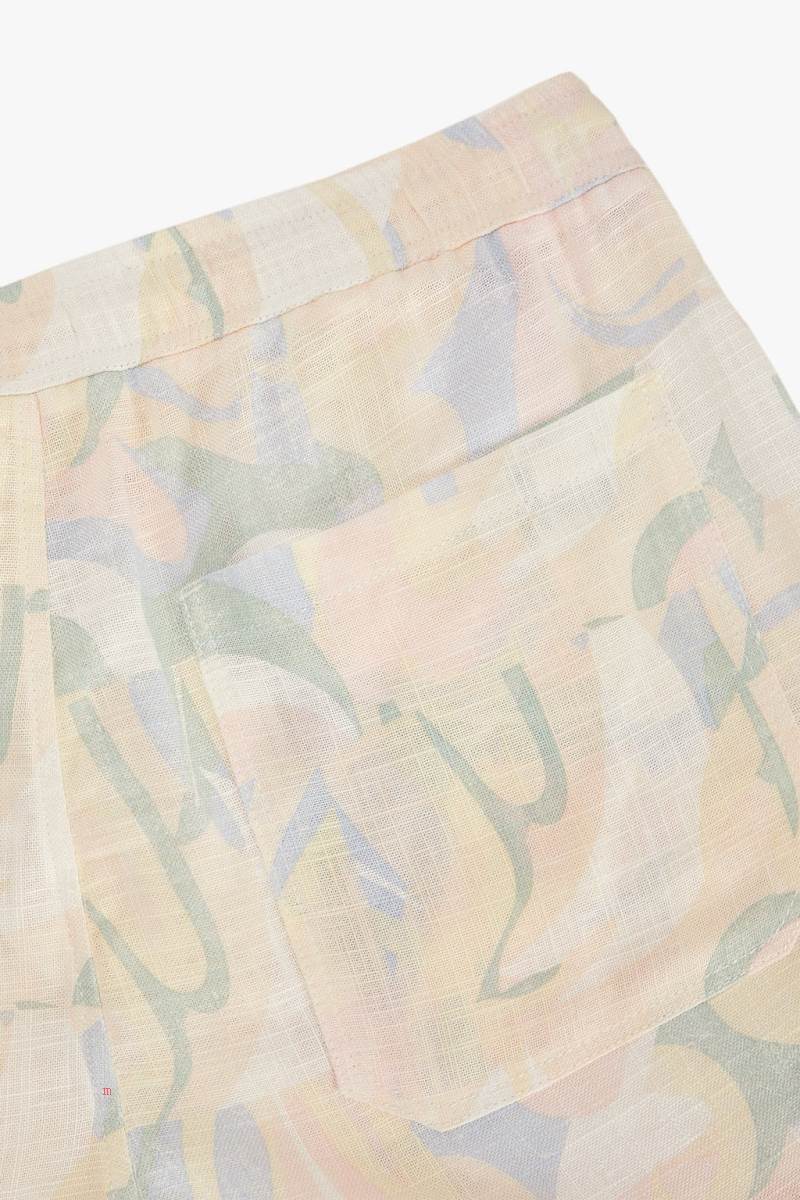 ZARA ABSTRACT PRINT BERMUDA Shorts Herr Blå | GCDUA-4356