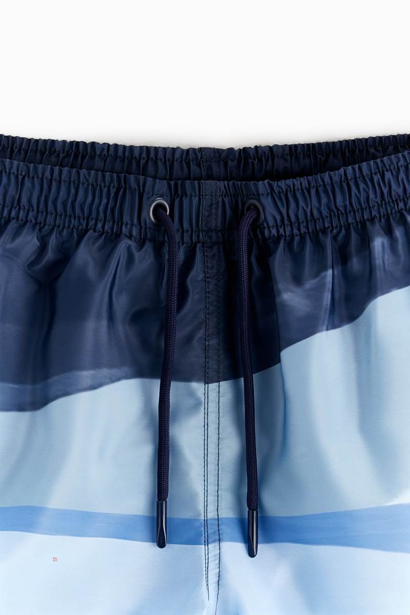 ZARA ABSTRACT PRINT SWIMMING TRUNKS Badkläder Herr Marinblå Blå | JFHXN-2810