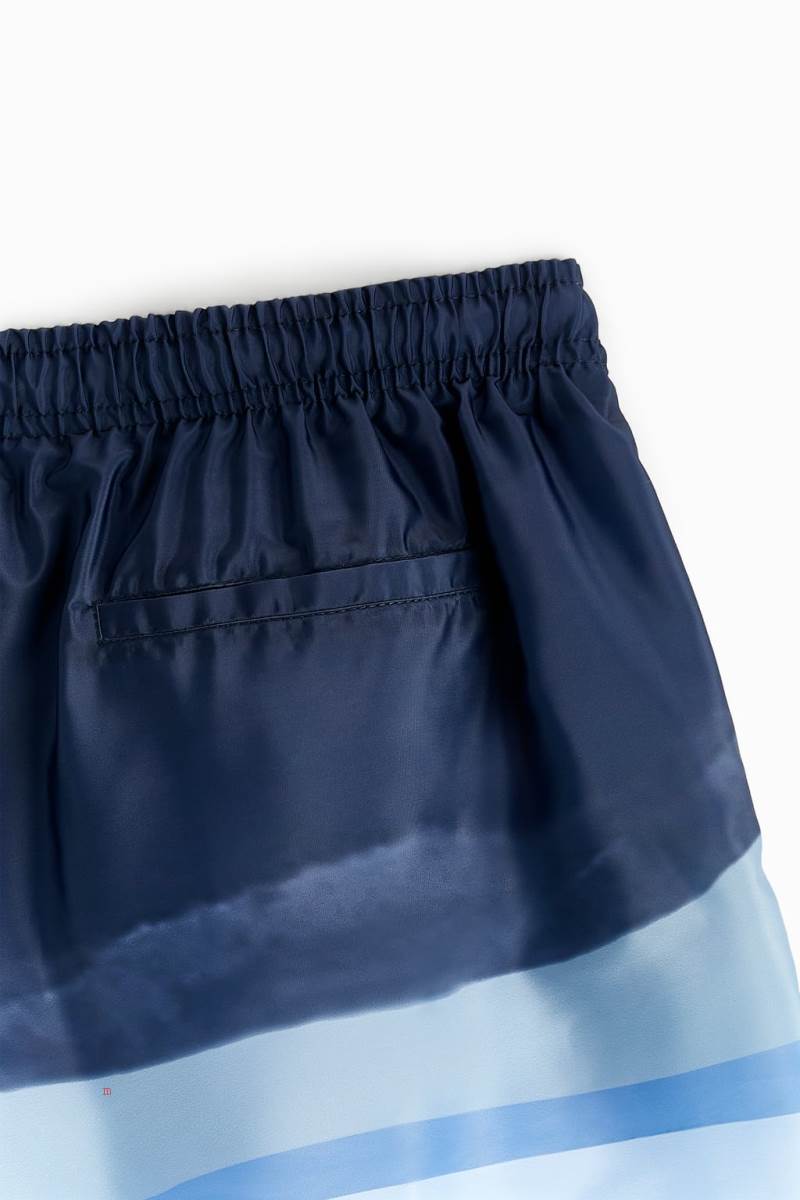 ZARA ABSTRACT PRINT SWIMMING TRUNKS Badkläder Herr Marinblå Blå | JFHXN-2810