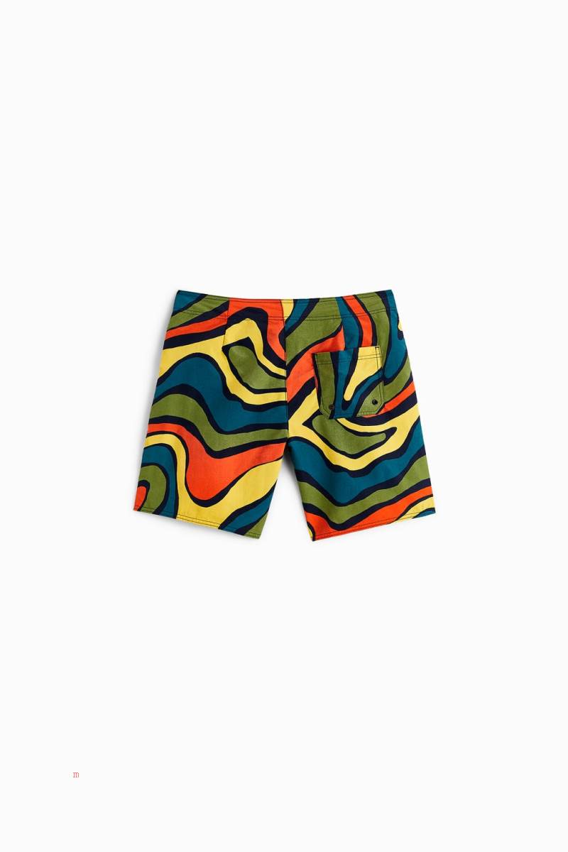 ZARA ABSTRACT PRINT SWIMMING TRUNKS Badkläder Herr Bruna | RINBE-1763