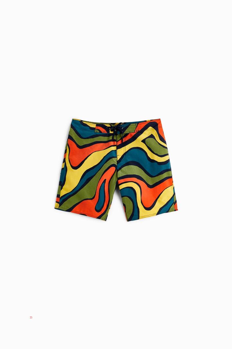 ZARA ABSTRACT PRINT SWIMMING TRUNKS Badkläder Herr Bruna | RINBE-1763
