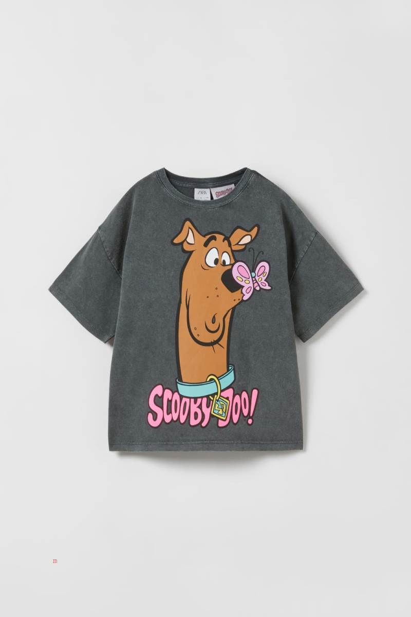 ZARA ACID WASH SCOOBY-DOO™ T-shirt Tjej Mörkgrå | KFJQG-8752