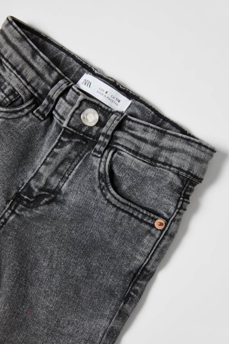ZARA ACID WASH SKINNY Jeans Tjej Svarta | EBXGC-7638