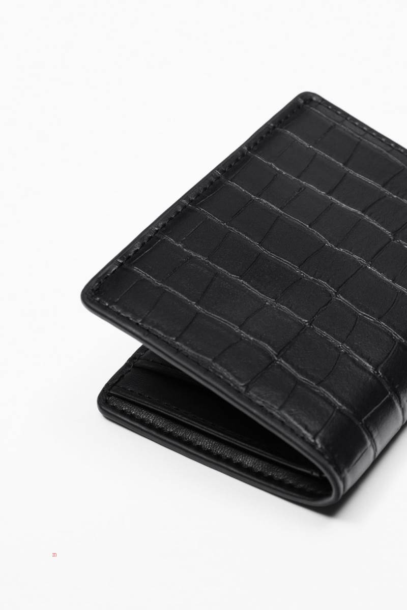 ZARA ANIMAL PRINT CARD HOLDER Plånbok Herr Svarta | FATQX-2359