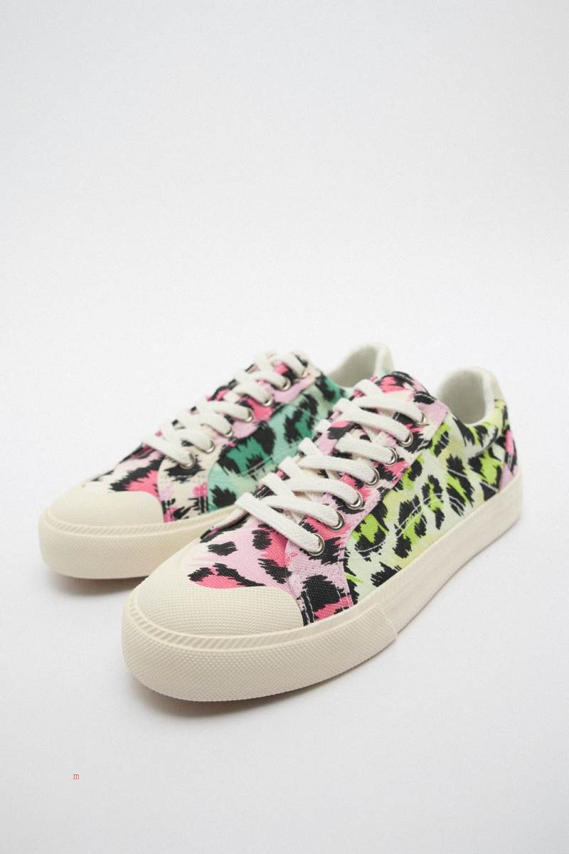 ZARA ANIMAL PRINT FABRIC Träningsskor Dam Olika Färger Röda | DQYIX-1240