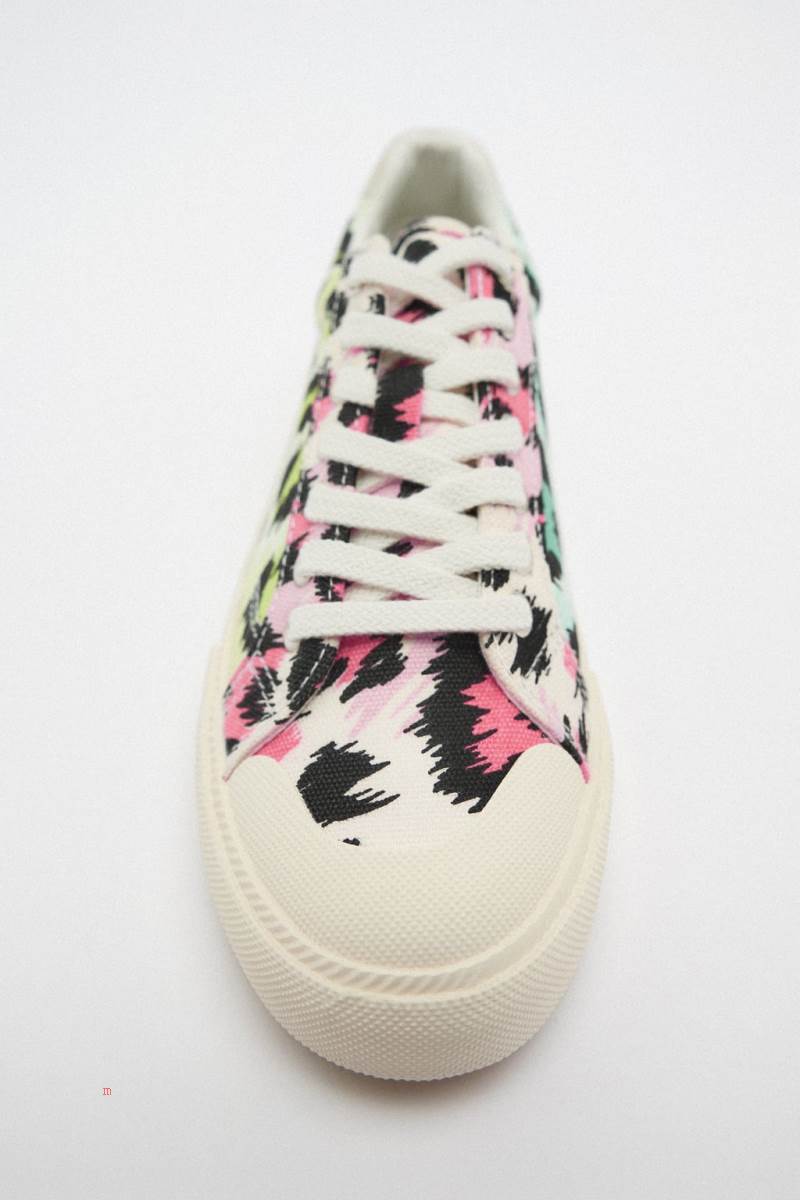 ZARA ANIMAL PRINT FABRIC Träningsskor Dam Olika Färger Röda | DQYIX-1240