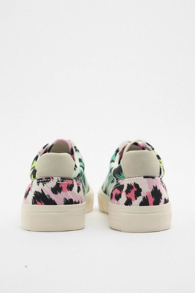 ZARA ANIMAL PRINT FABRIC Träningsskor Dam Olika Färger Röda | DQYIX-1240