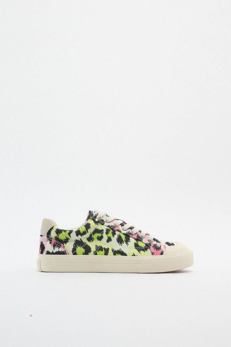 ZARA ANIMAL PRINT FABRIC Träningsskor Dam Olika Färger Röda | DQYIX-1240