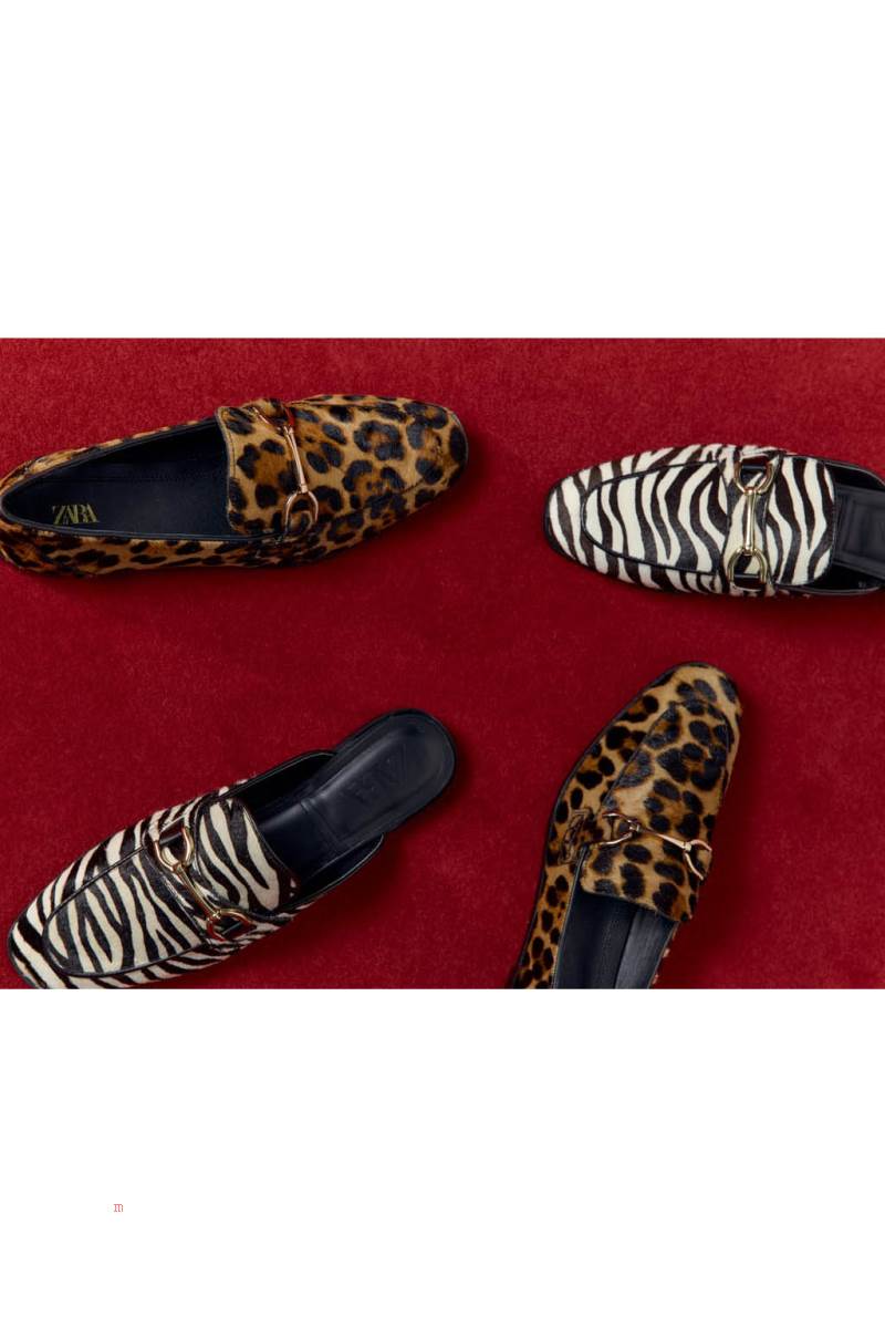 ZARA ANIMAL PRINT Loafers Dam Leopard | GCVEU-6473