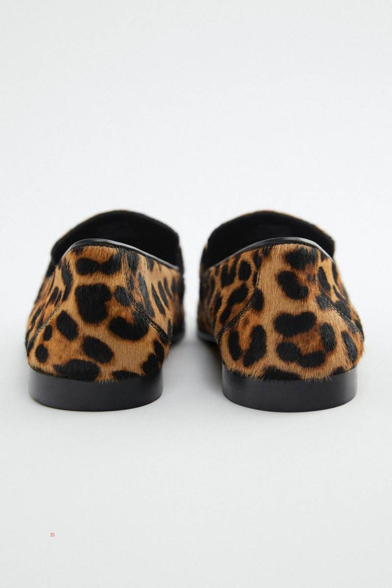 ZARA ANIMAL PRINT Loafers Dam Leopard | GCVEU-6473