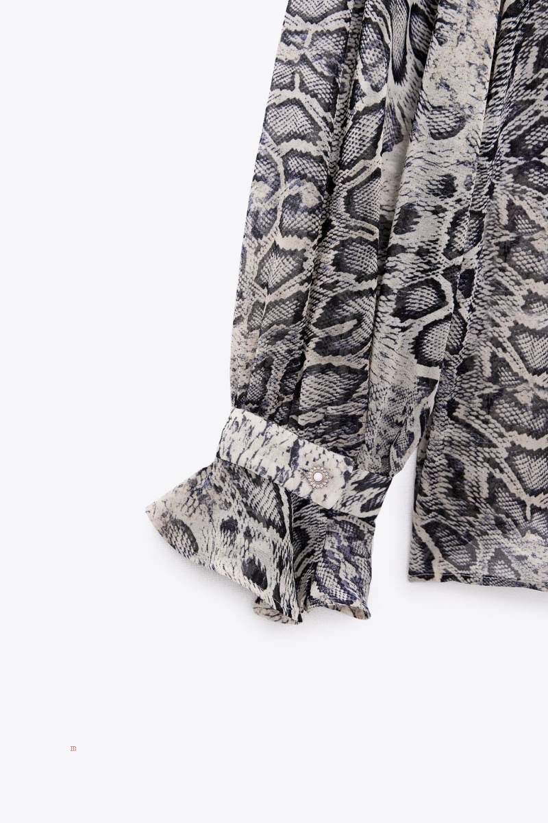 ZARA ANIMAL PRINT Skjorta Dam Olika Färger Röda | WOXSR-0578