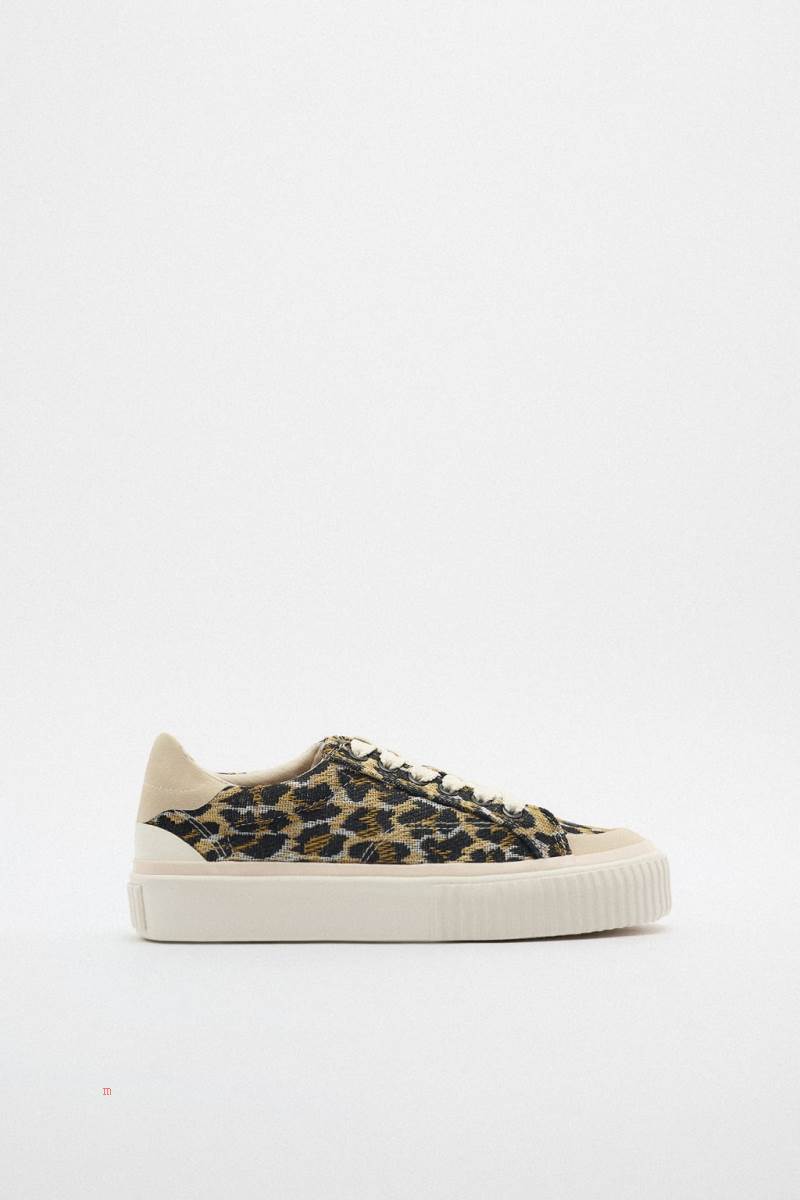 ZARA ANIMAL PRINT Träningsskor Dam Olika Färger Röda | HUXEV-0324