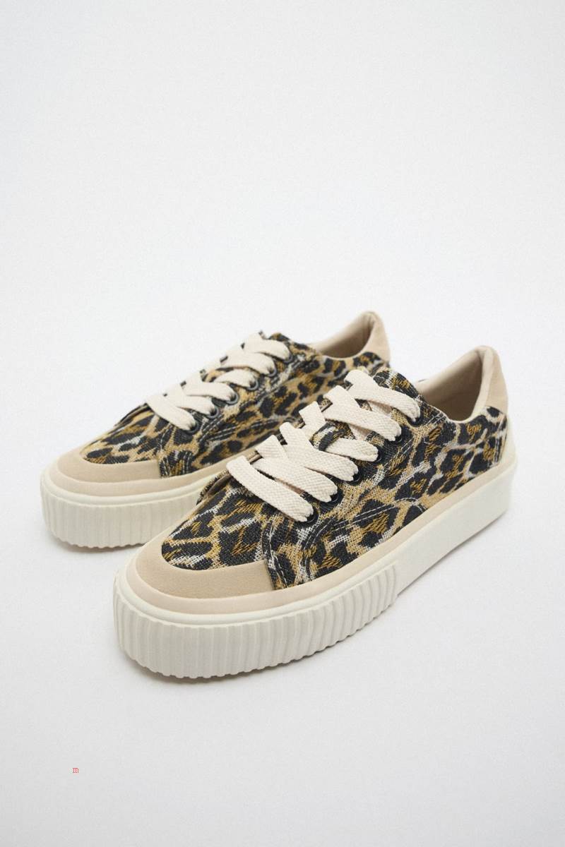 ZARA ANIMAL PRINT Träningsskor Dam Olika Färger Röda | HUXEV-0324