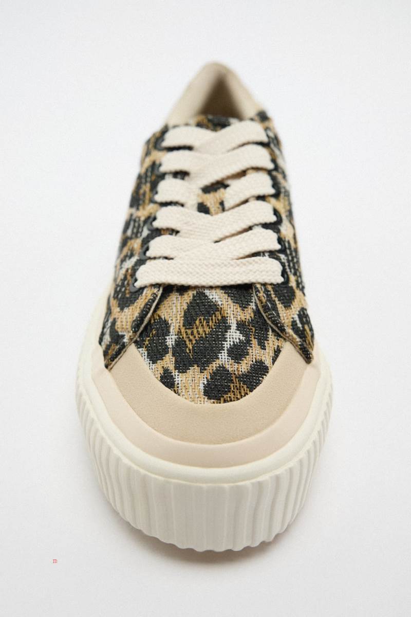 ZARA ANIMAL PRINT Träningsskor Dam Olika Färger Röda | HUXEV-0324