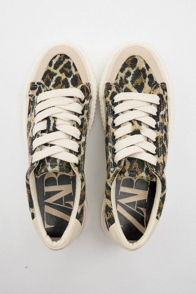 ZARA ANIMAL PRINT Träningsskor Dam Olika Färger Röda | HUXEV-0324