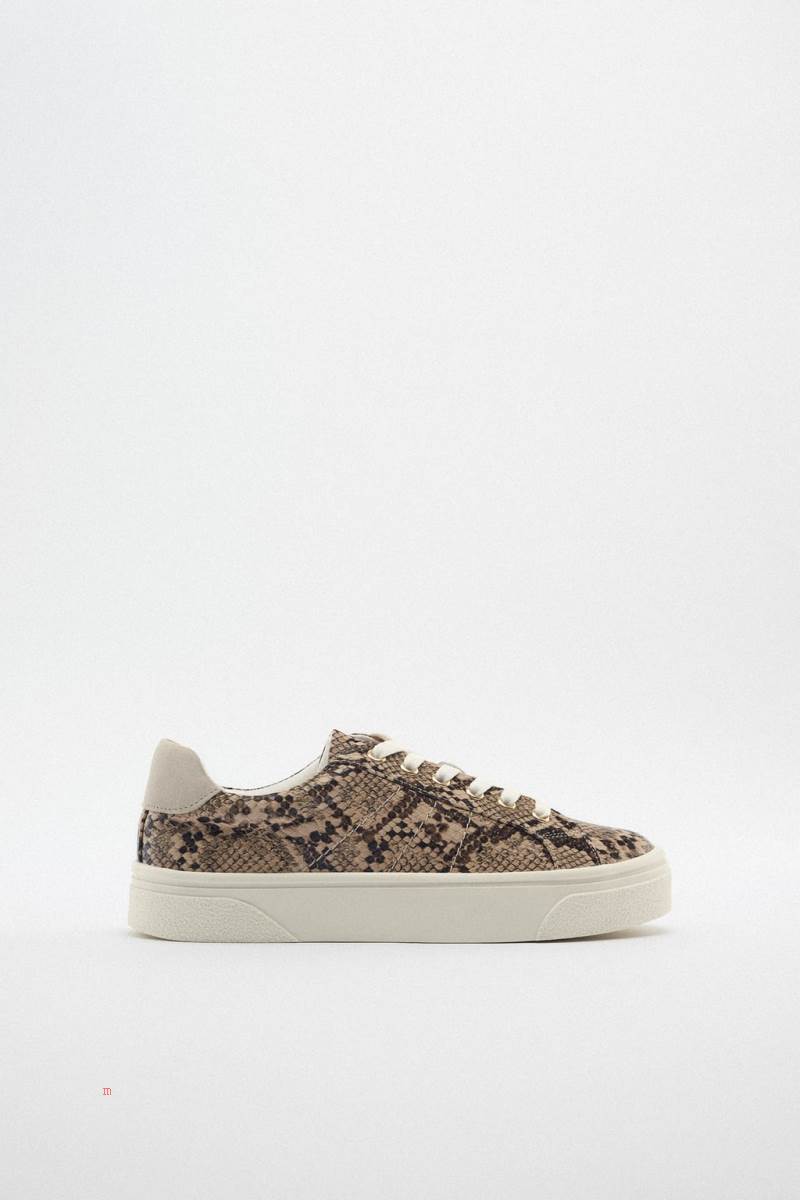 ZARA ANIMAL PRINT Träningsskor Dam Olika Färger Röda | LSWOY-3647