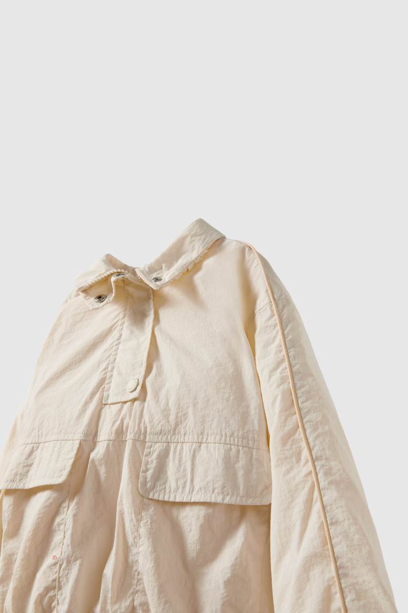ZARA ANORAK WITH TRIMS Jacka Tjej Grå Vita | VBMKC-3902
