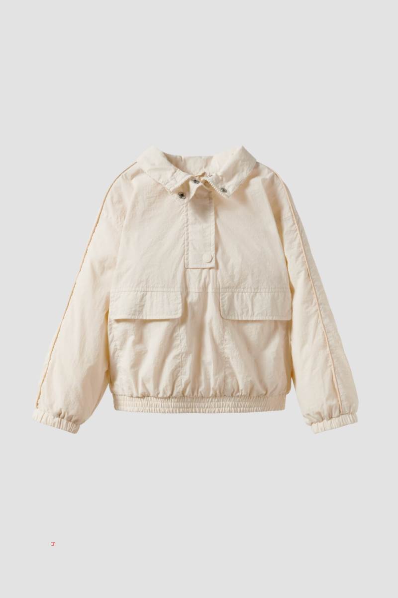 ZARA ANORAK WITH TRIMS Jacka Tjej Grå Vita | VBMKC-3902
