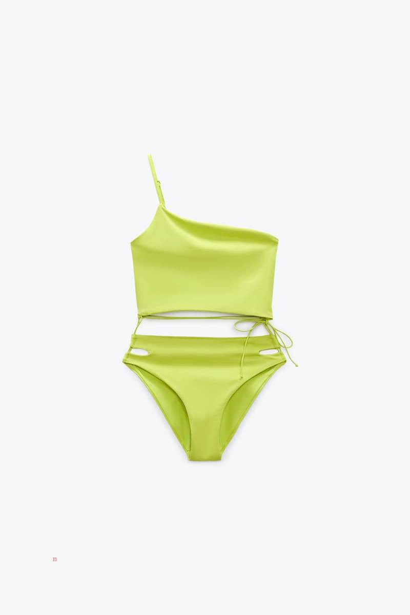 ZARA ASYMMETRIC Baddräkter Dam Ljusgröna | SUQFV-2736