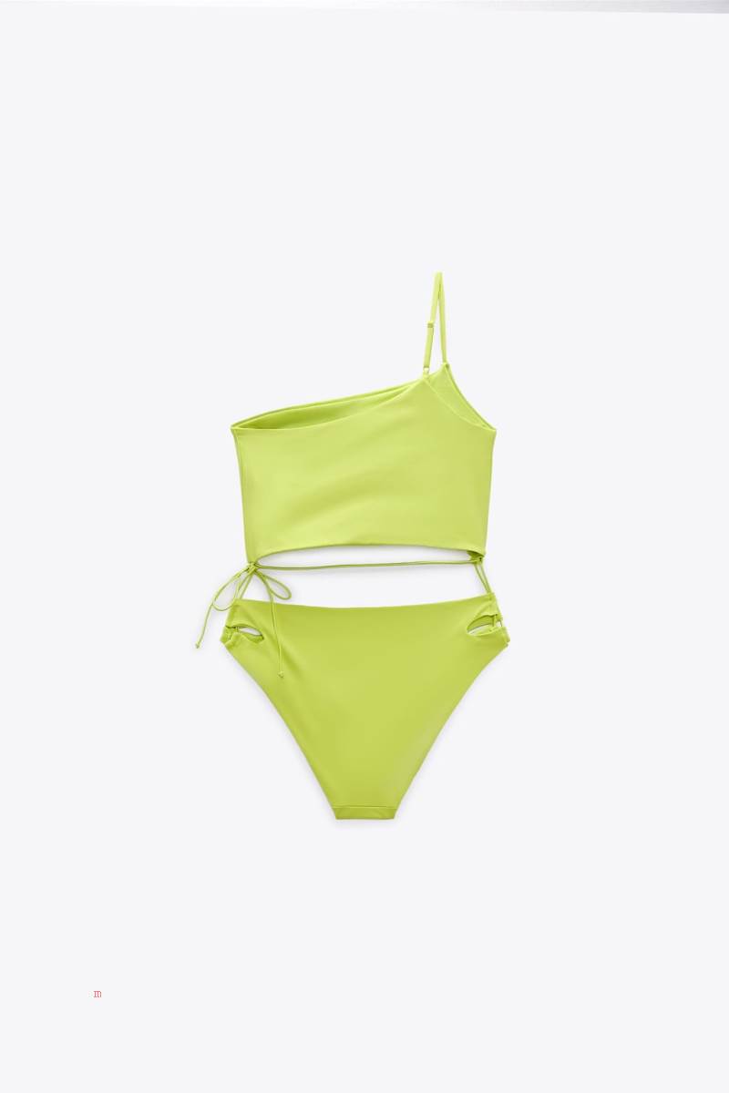 ZARA ASYMMETRIC Baddräkter Dam Ljusgröna | SUQFV-2736