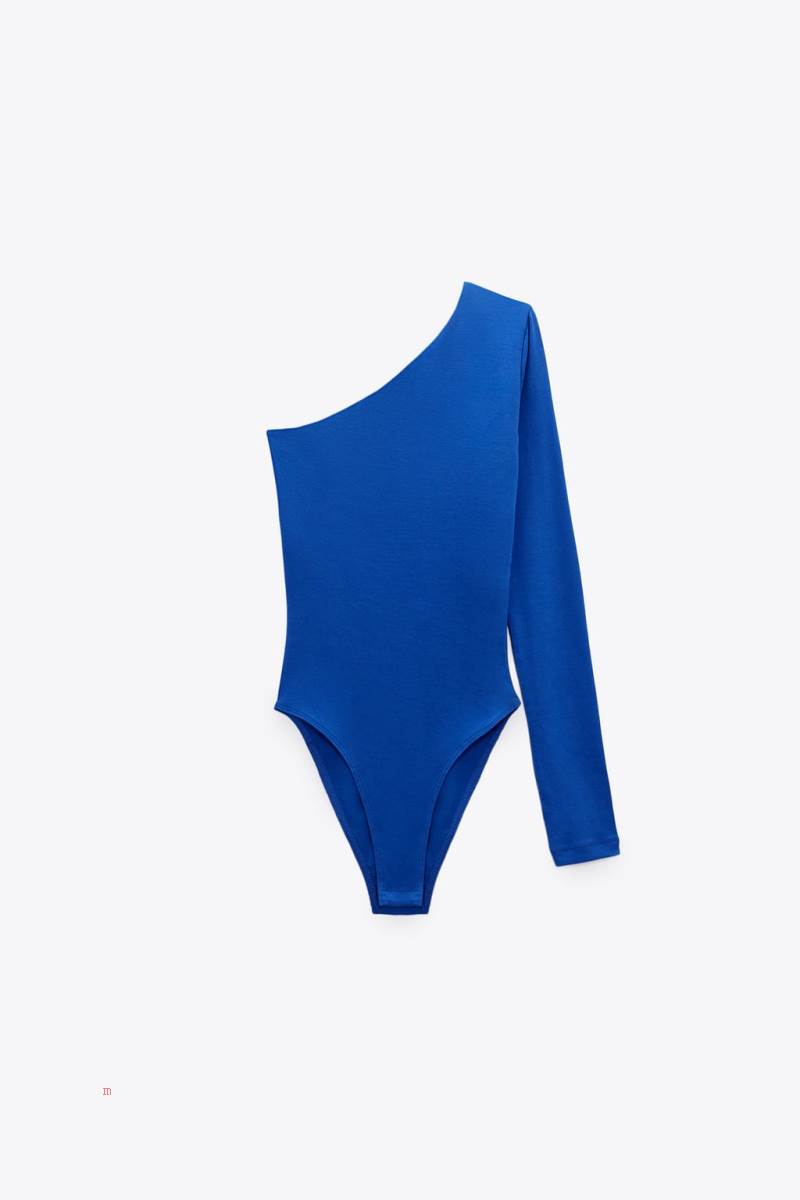 ZARA ASYMMETRIC Bodysuit Dam Blå | LEHNM-9652