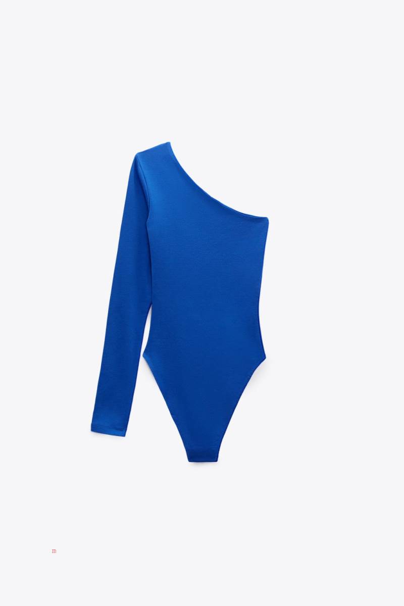 ZARA ASYMMETRIC Bodysuit Dam Blå | LEHNM-9652