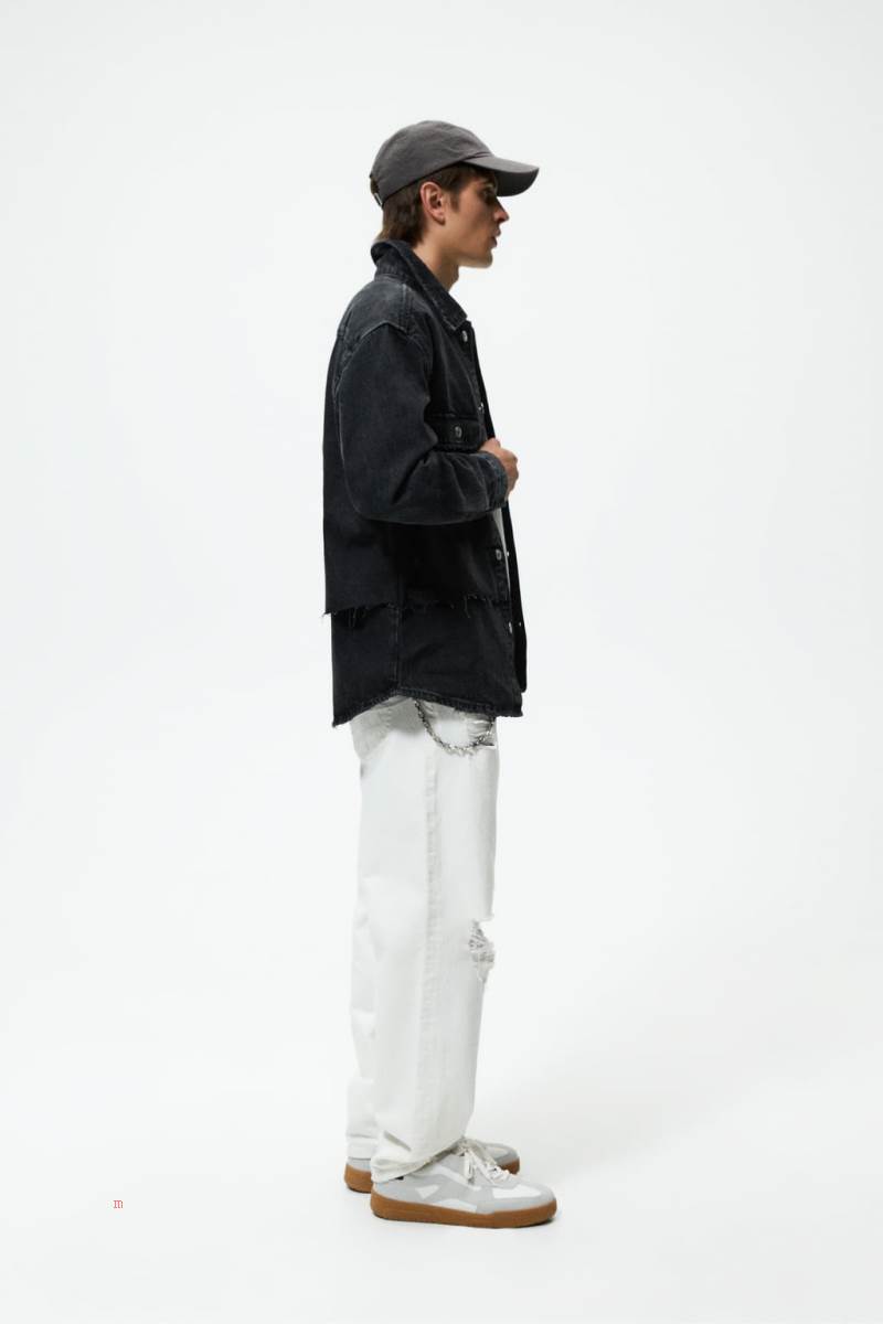 ZARA ASYMMETRIC DENIM Övertröja Herr Svarta | GIFLR-9315