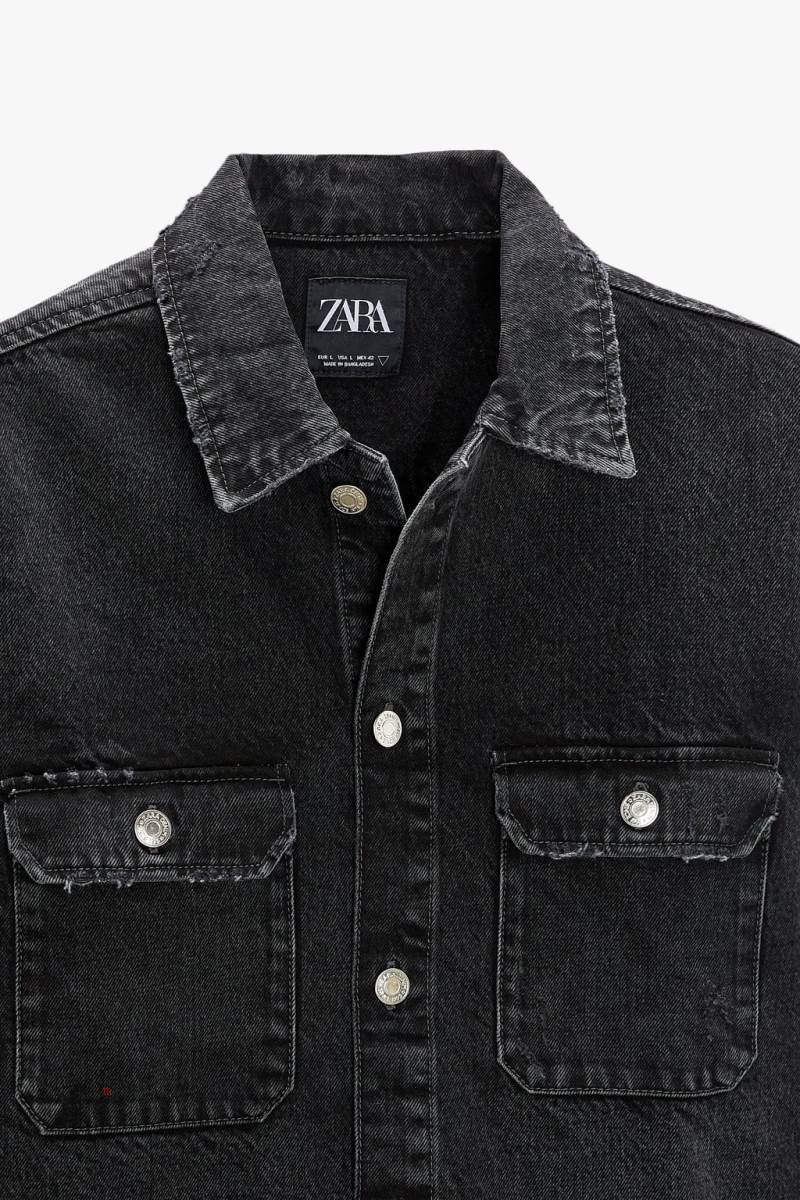 ZARA ASYMMETRIC DENIM Övertröja Herr Svarta | GIFLR-9315