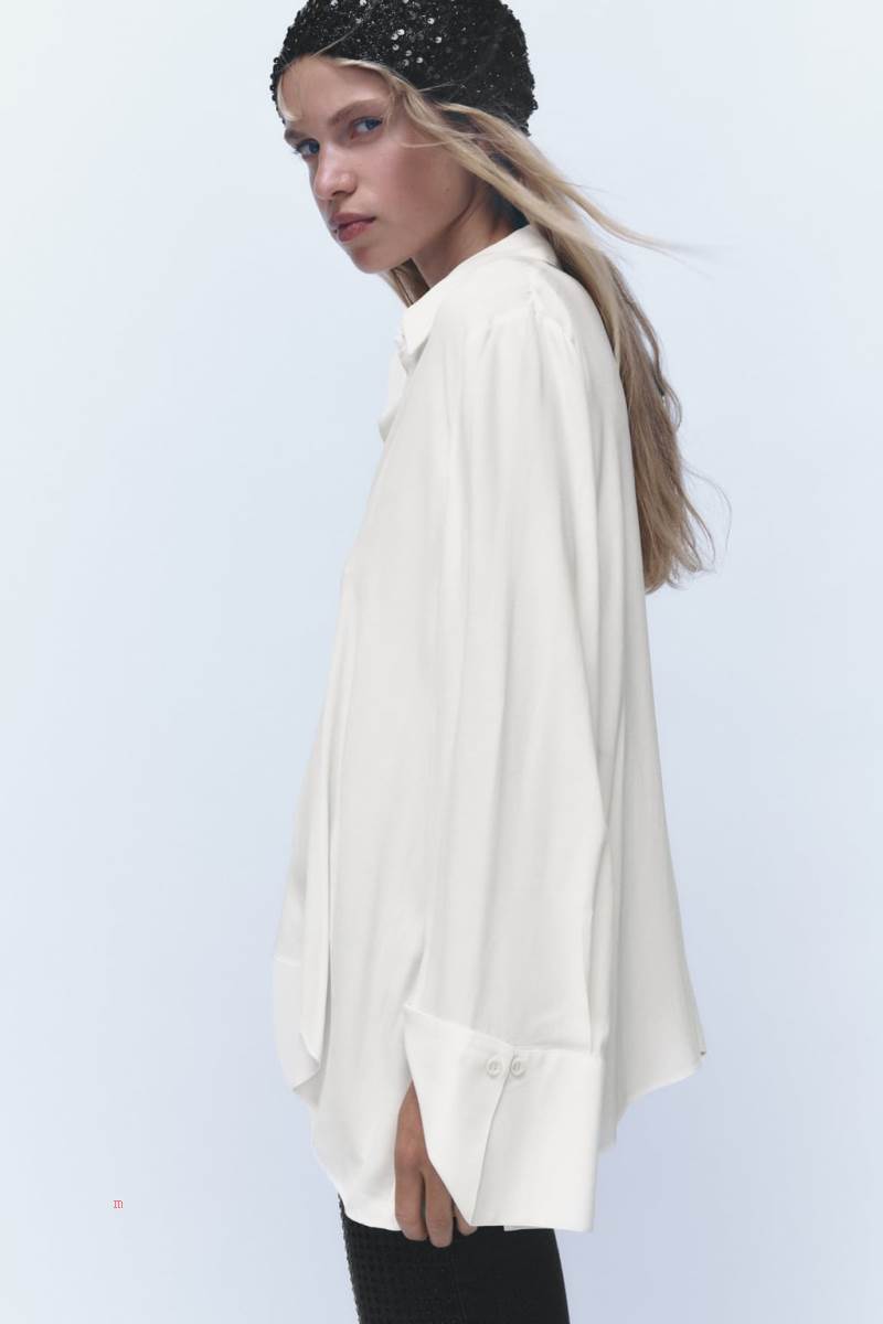 ZARA ASYMMETRIC HEM Blusar Dam Vita | WBHTN-5120