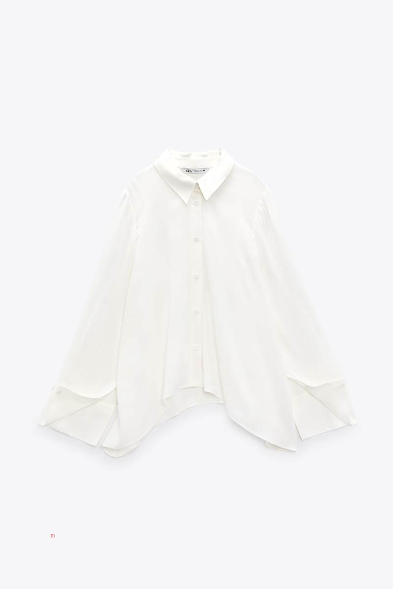 ZARA ASYMMETRIC HEM Blusar Dam Vita | WBHTN-5120