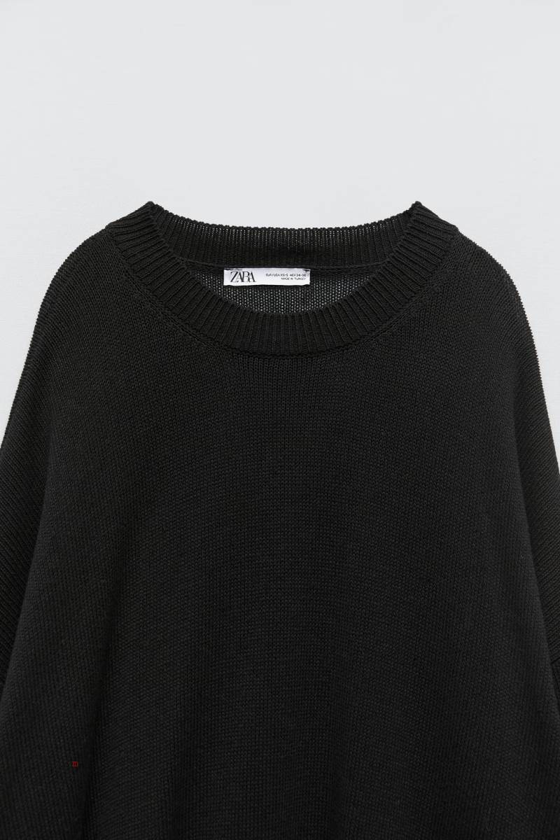 ZARA ASYMMETRIC KNIT OVERSIZE Tröjor Dam Svarta | JCIYA-8703