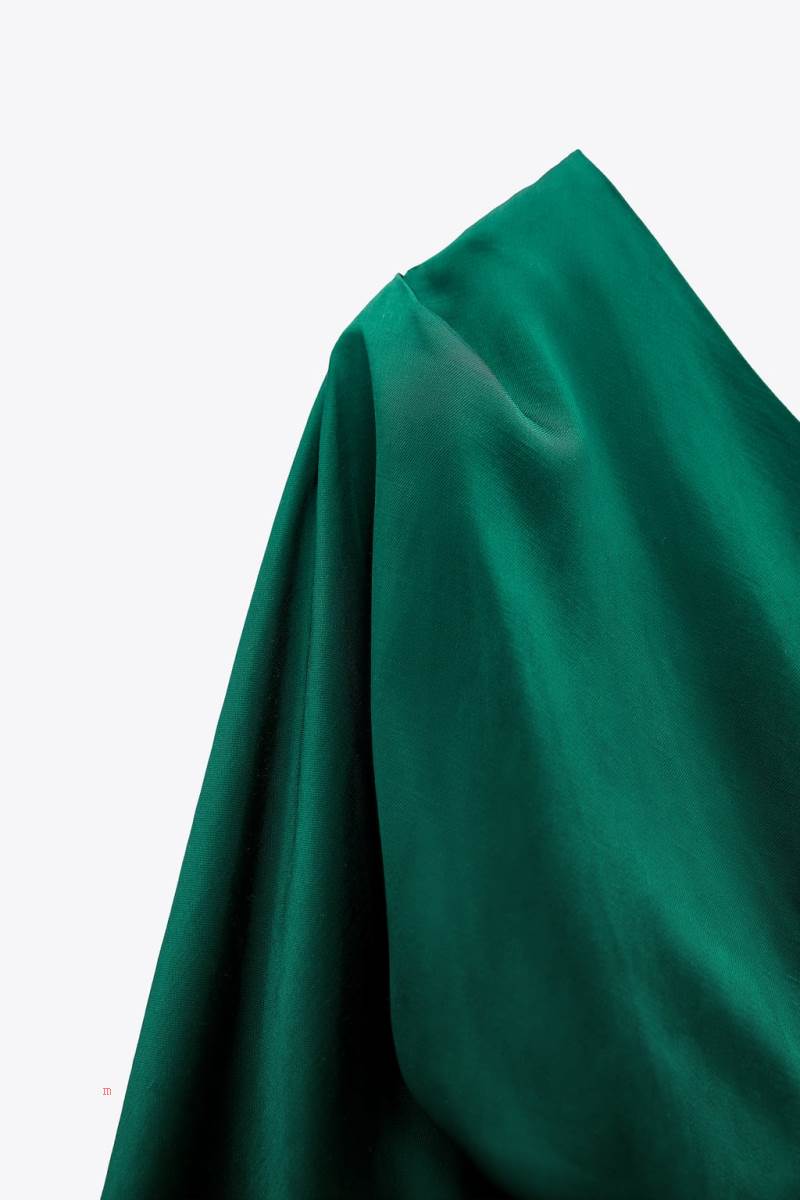 ZARA ASYMMETRIC SATIN Klänning Dam Gröna | BEJGO-1520