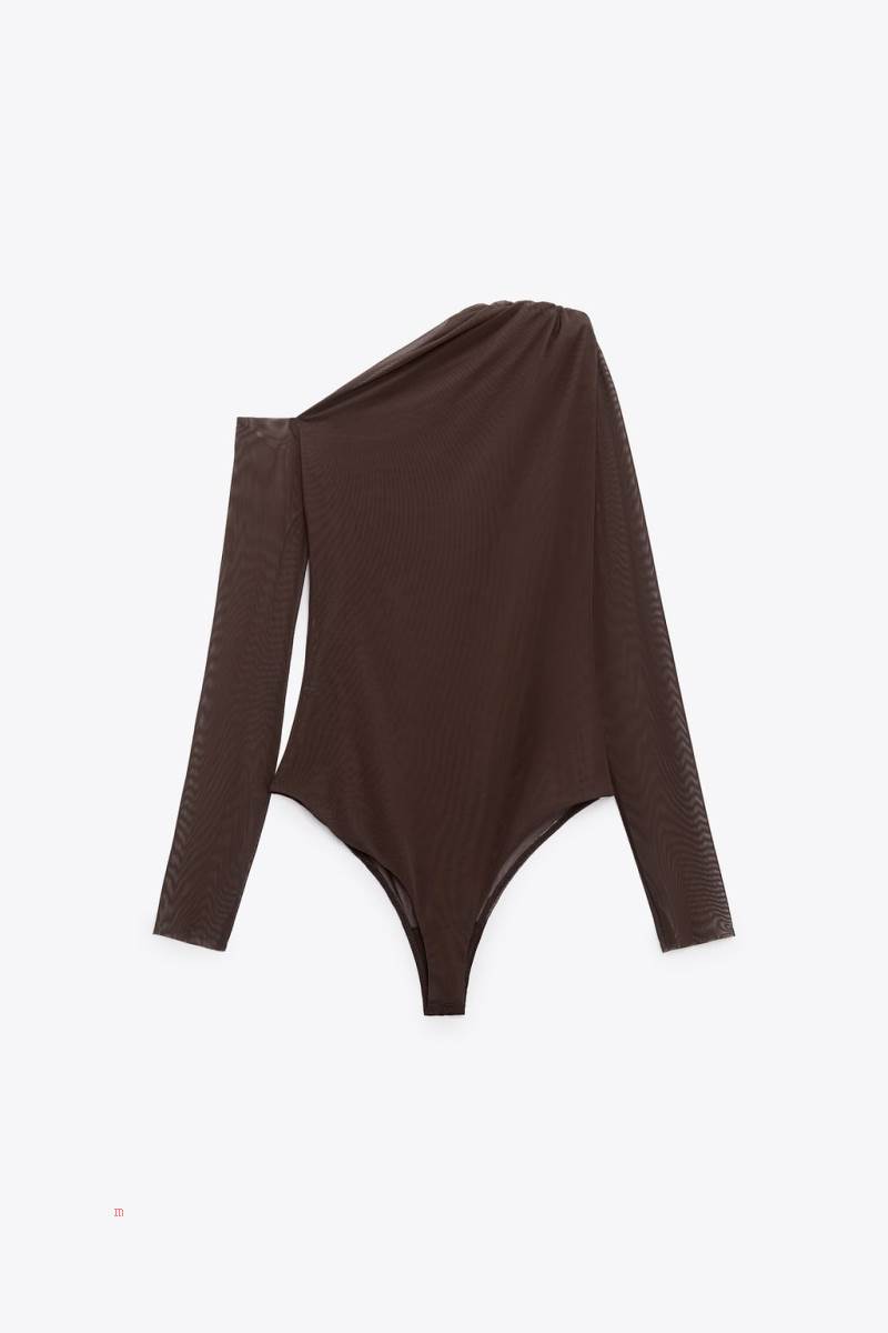 ZARA ASYMMETRIC TULLE Bodysuit Dam Bruna | WMPJR-3074
