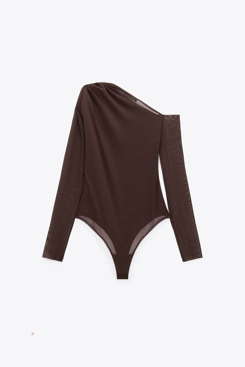 ZARA ASYMMETRIC TULLE Bodysuit Dam Bruna | WMPJR-3074