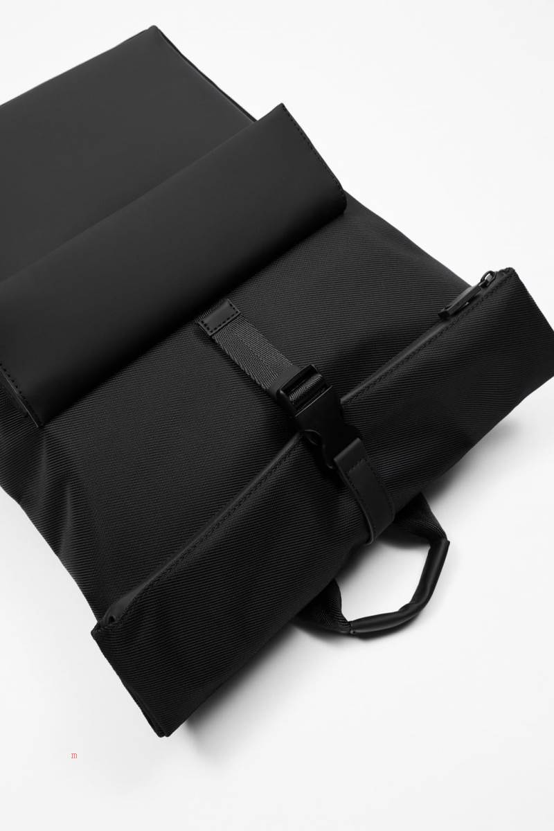 ZARA BACKPACK WITH COMBINED FLAP Ryggsäck Herr Svarta | ERZMV-3968