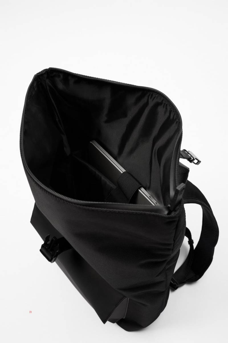 ZARA BACKPACK WITH COMBINED FLAP Ryggsäck Herr Svarta | ERZMV-3968