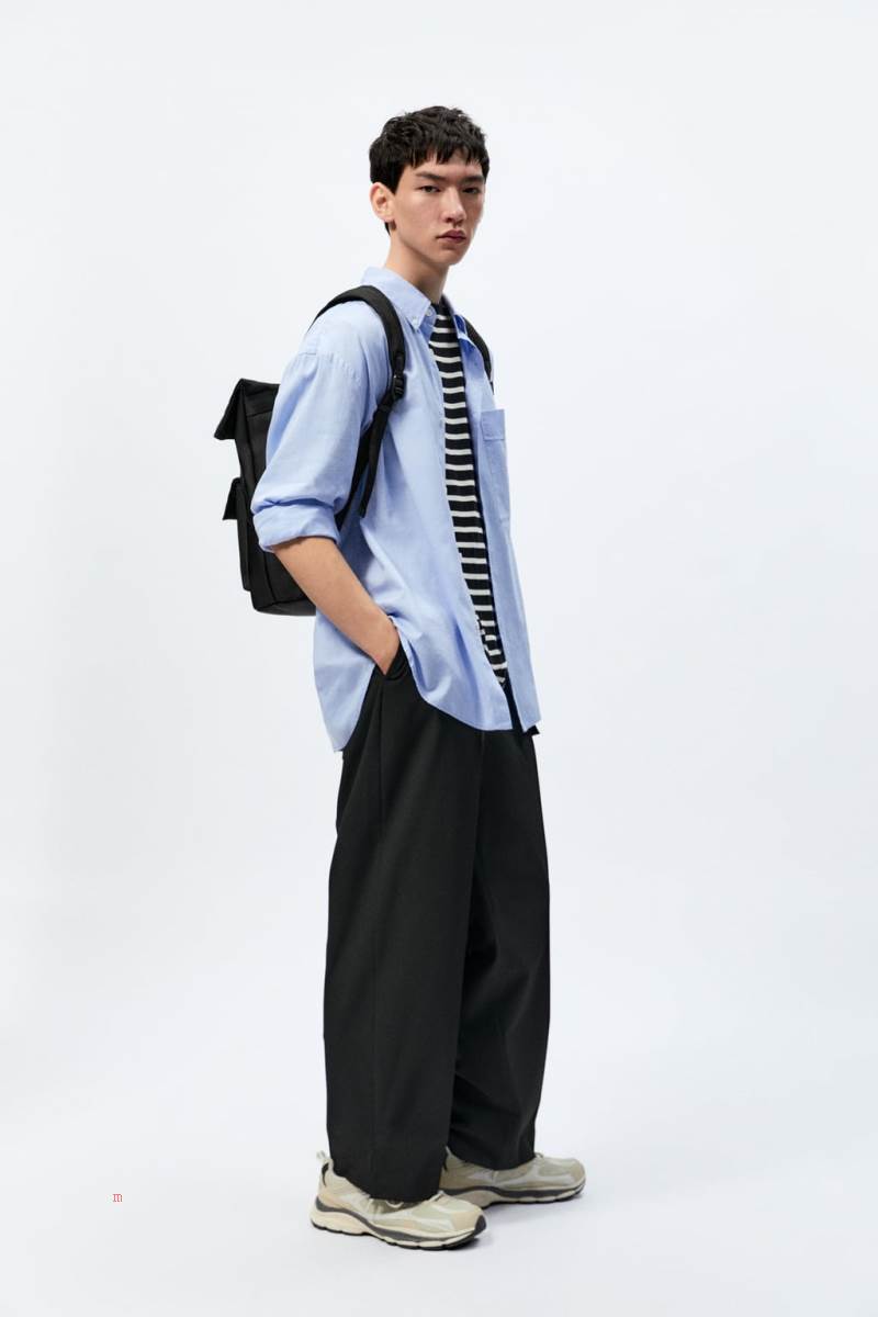 ZARA BACKPACK WITH COMBINED FLAP Ryggsäck Herr Svarta | ERZMV-3968