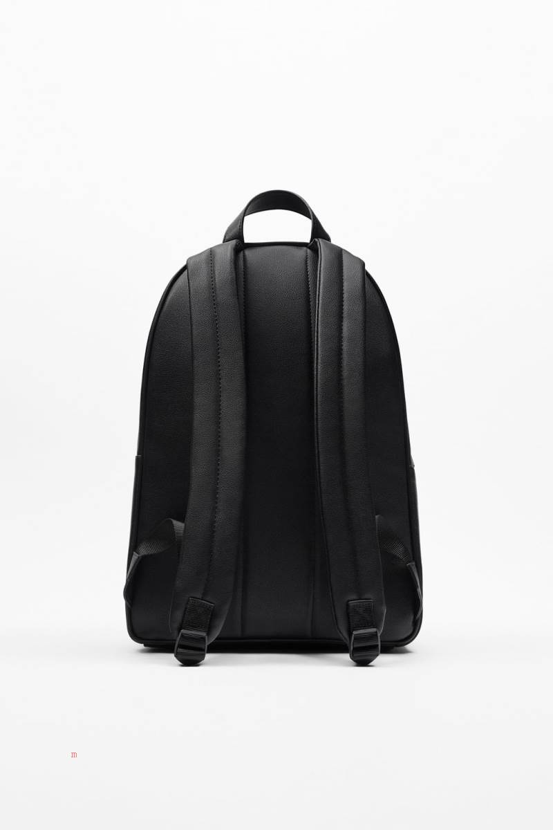 ZARA BACKPACK WITH FOLDOVER FLAP Ryggsäck Herr Svarta | CBOIZ-1325