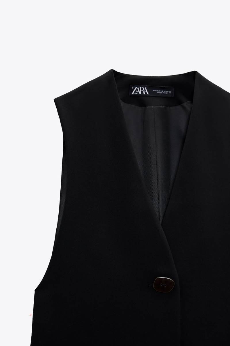 ZARA BACK STRAP Kostym Väst Dam Svarta | YTKVA-4185