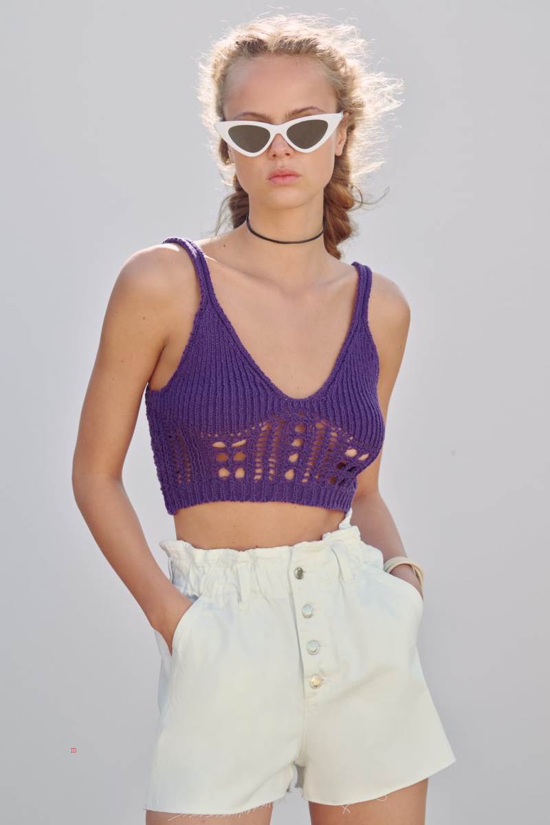 ZARA BAGGY PAPERBAG DENIM WITH BUTTONS Shorts Dam Vita | ZIHQX-9817