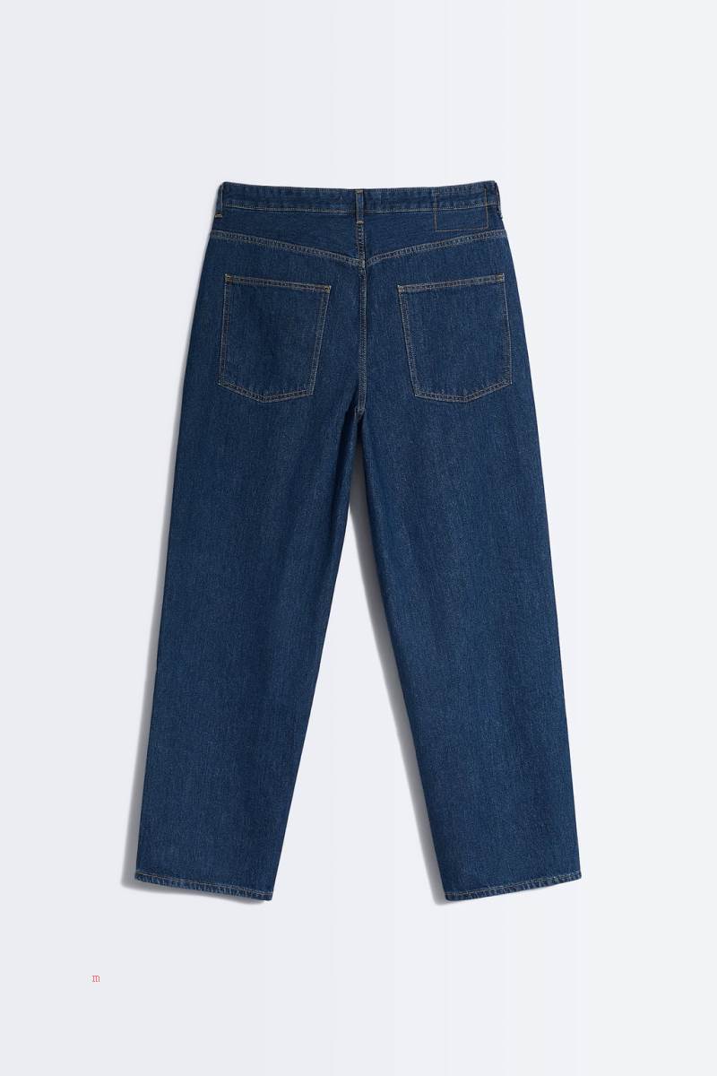 ZARA BAGGY Relaxed Fit Jeans Herr Blå | CGNOW-1798