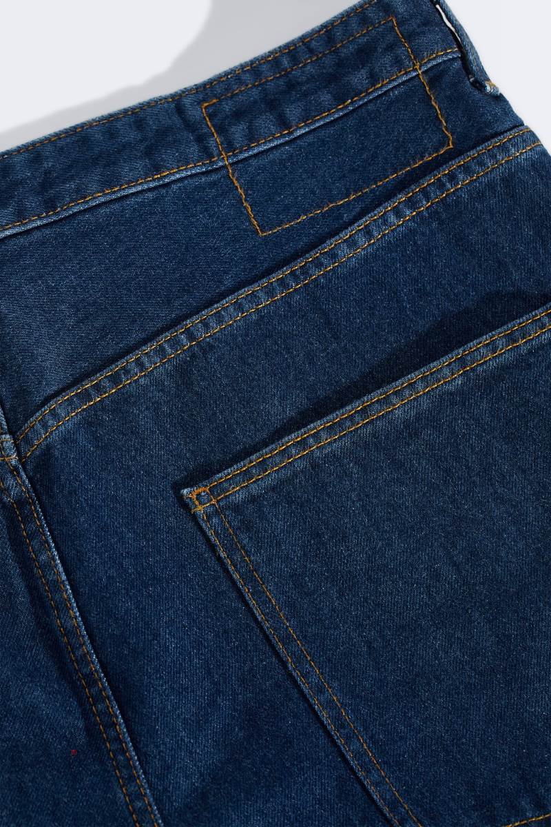 ZARA BAGGY Relaxed Fit Jeans Herr Blå | CGNOW-1798