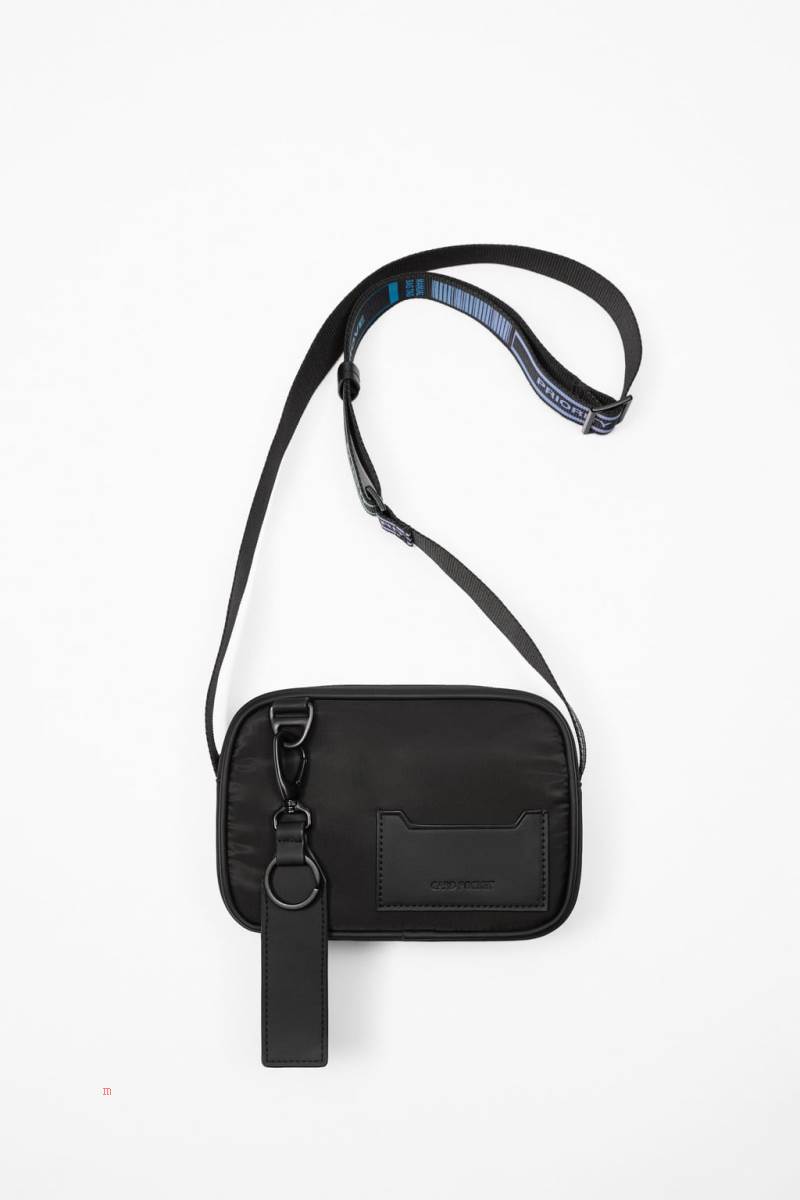ZARA BAG WITH MULTICOLOURED STRAP Crossbody Väska Herr Svarta | YNOJA-6753