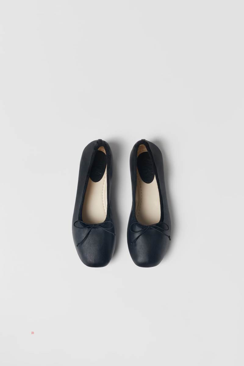 ZARA BALLET FLAT WITH BOW Ballerina Tjej Svarta | WCVJT-0357