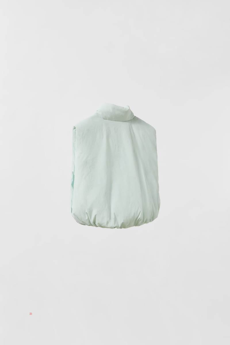 ZARA BALLOON FIT PUFFER Kostym Gilet Tjej Gröna | NREQX-4096